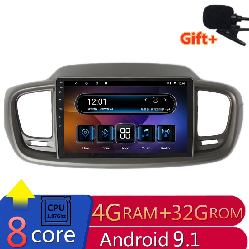 1" 4G ram 2.5D ips 8 ядерный Android 9,1 автомобильный DVD мультимедийный плеер gps для KIA sorento аудио автомобильный Радио Навигация