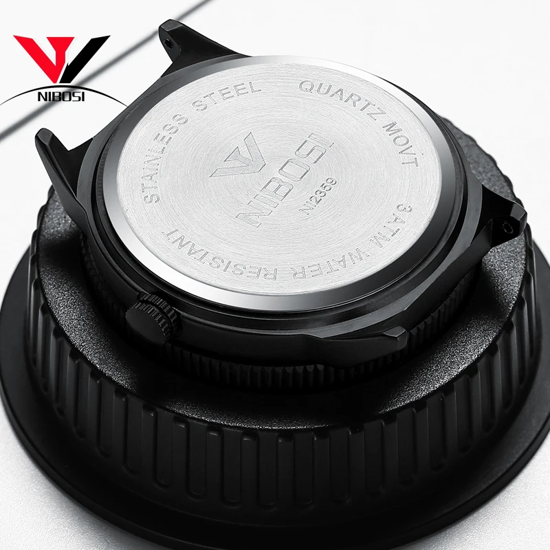 Мужские наручные часы NIBOSI роскошные брендовые водонепроницаемые аналоговые