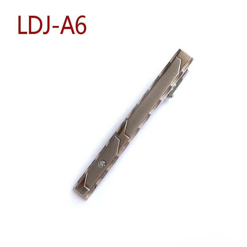 LDJ-A6 Серебряный формальный мужской Стильный серебряный галстук для шеи, зажим для галстука, зажим, булавка, простой индивидуальный деловой зажим для галстука, аксессуары - Окраска металла: LDJ-A6