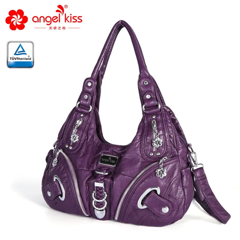 luxury washed shoulder bags for women 2022 classic fashion motorcycle soft handbags pu leather shoppin bags chic crossbody bag free global shipping