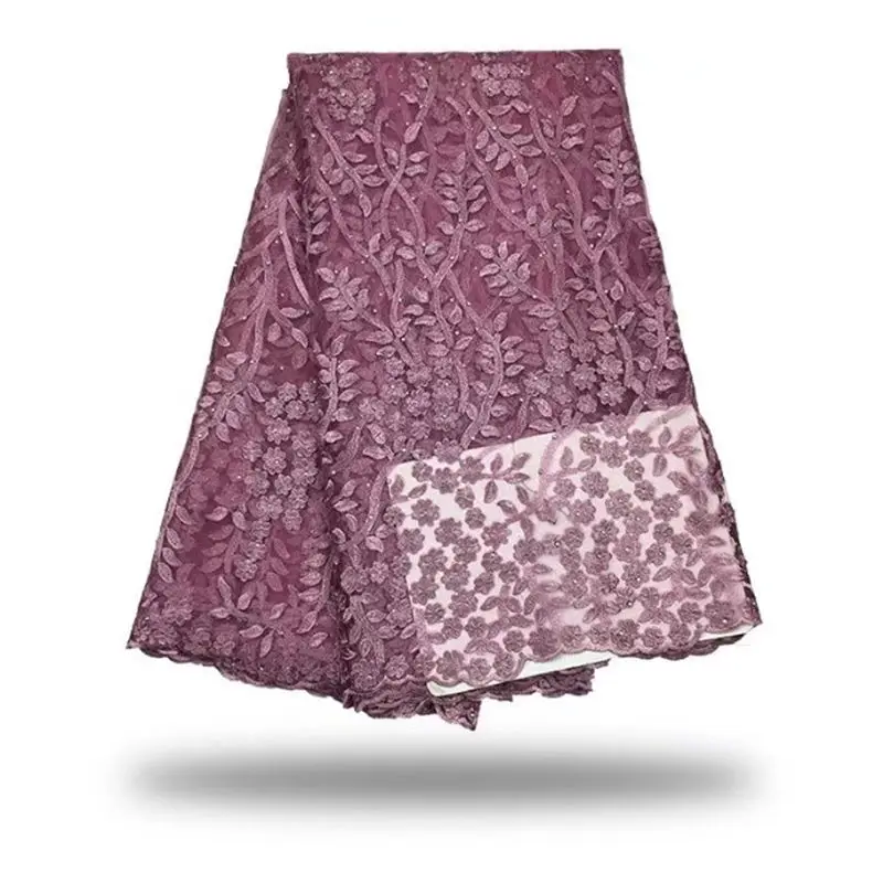 African French Lace Fabric pearls Net With Stone Embroidered net fabric For Wedding juan | Дом и сад