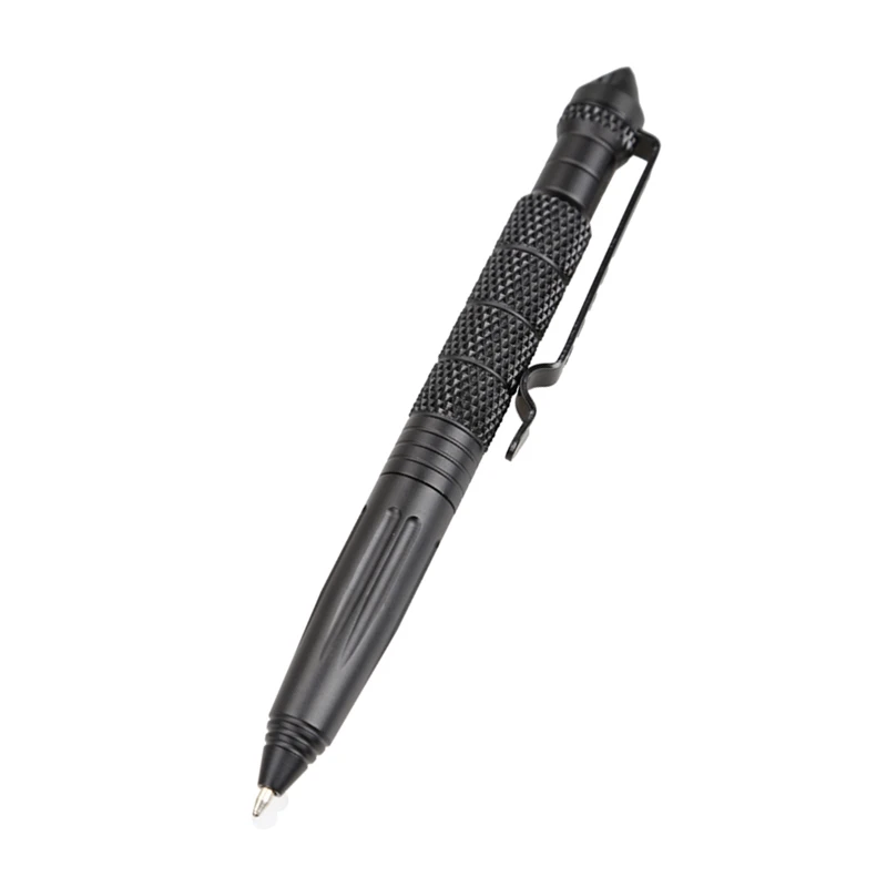 Black EDC Личная тактическая ручка для защиты на открытом воздухе, ручка для самозащиты, многофункциональный алюминиевый Противоскользящий портативный инструмент для выживания в чрезвычайных ситуациях - Цвет: Black