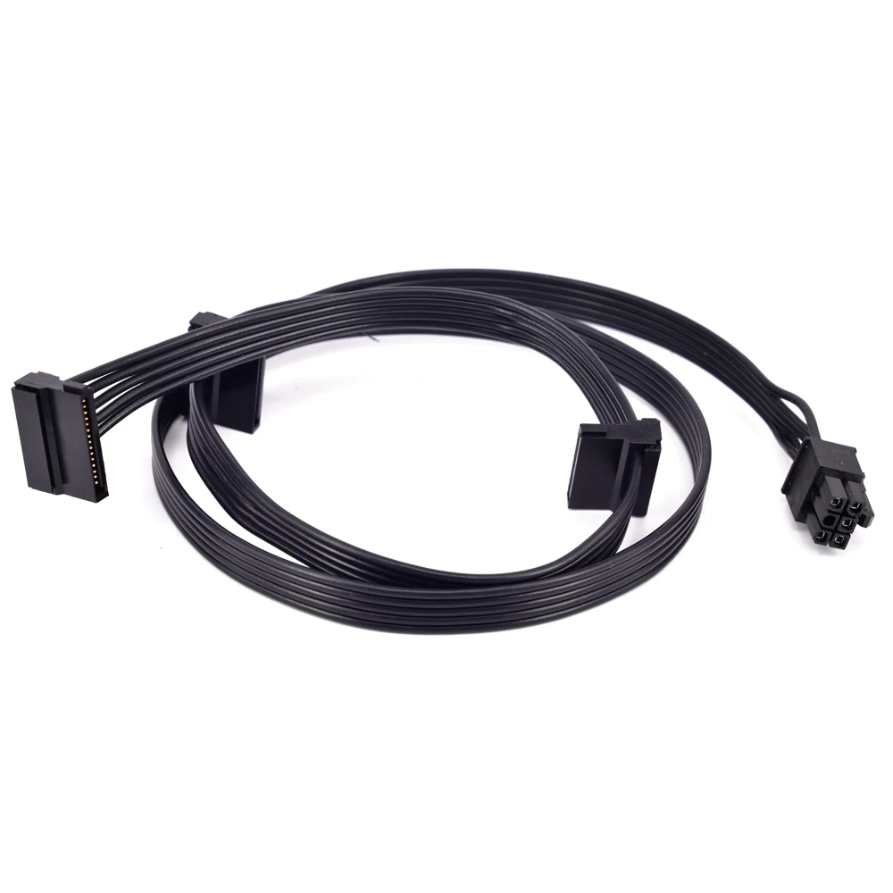 

PCI-e Graphics Card 6Pin 1 to 3 SATA 15Pin Female Port Right Angle Power Supply Cable Multiplier for CORSAIR CS Series