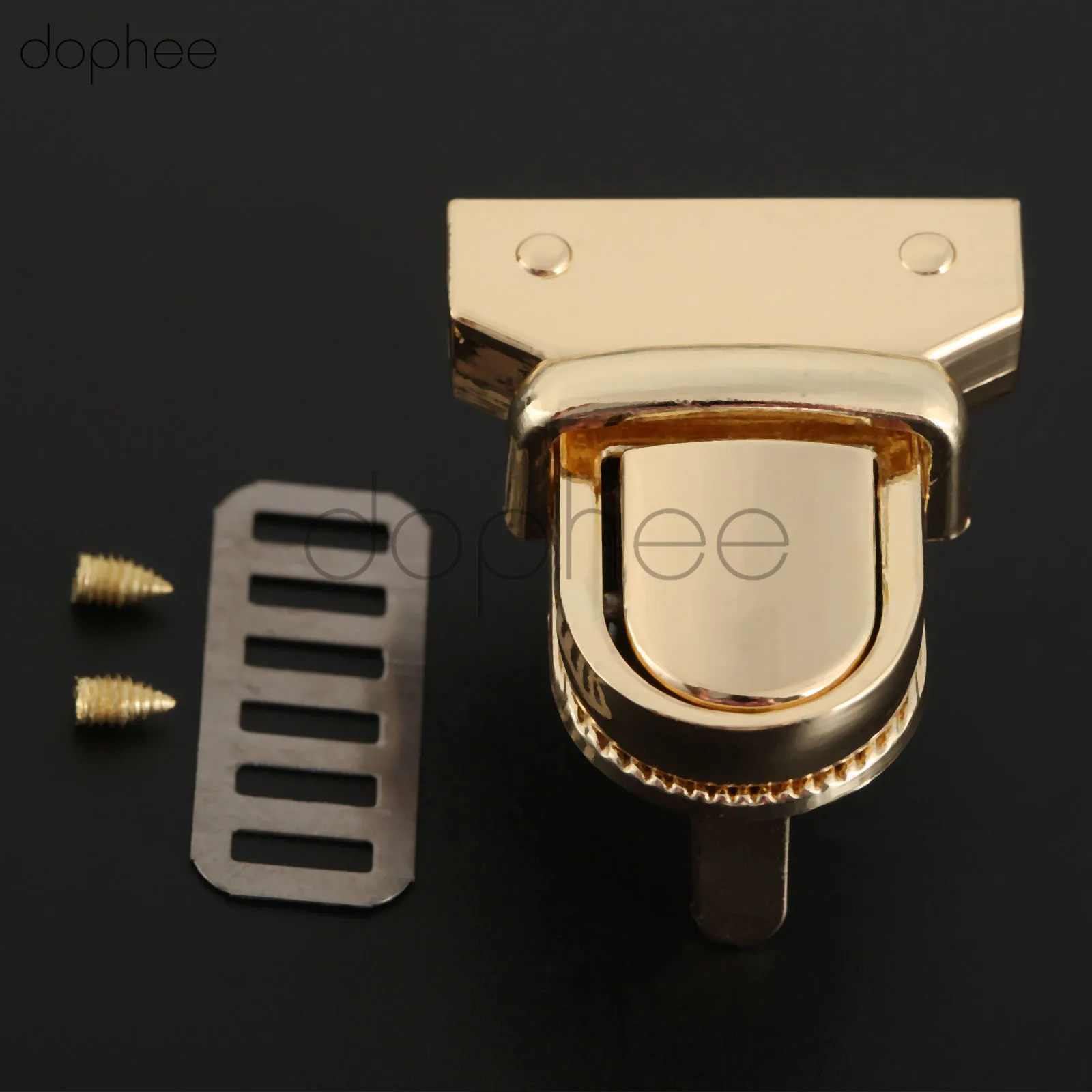Gold Dophee 1 комплект 33*29 мм застежка для сумки замки утка-замок с язычком Поворотный замок для багажа Сумочка кошелек Кожаные сумки одежда - Цвет: Gold