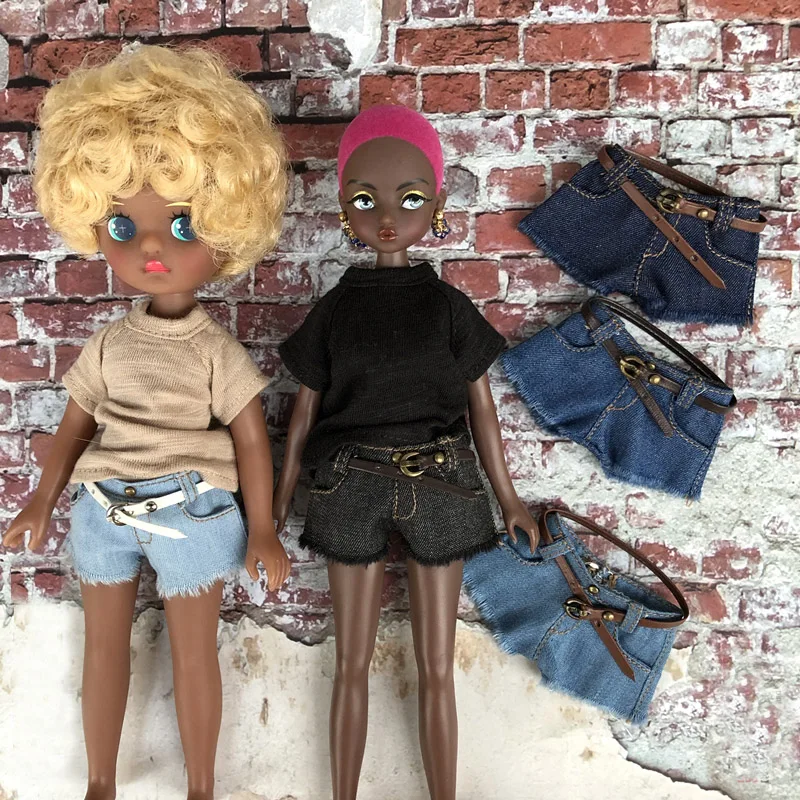 1 шт. модные джинсовые шорты с поясом для кукол Blyth Holala Azone Momoko OB24 аксессуары одежды