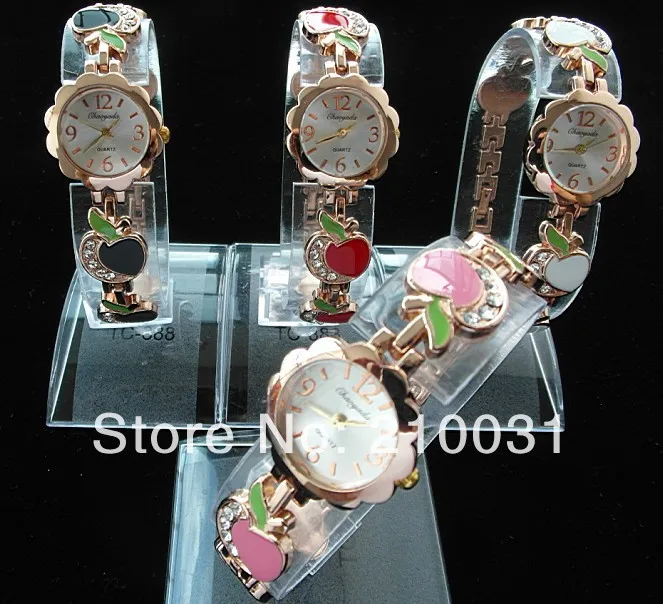 1pcs/lot fashion wacthes flower face apple shape band Bracelet watches Quartz Wristwatches for Ladies women Girls hot gifts L28 | Наручные