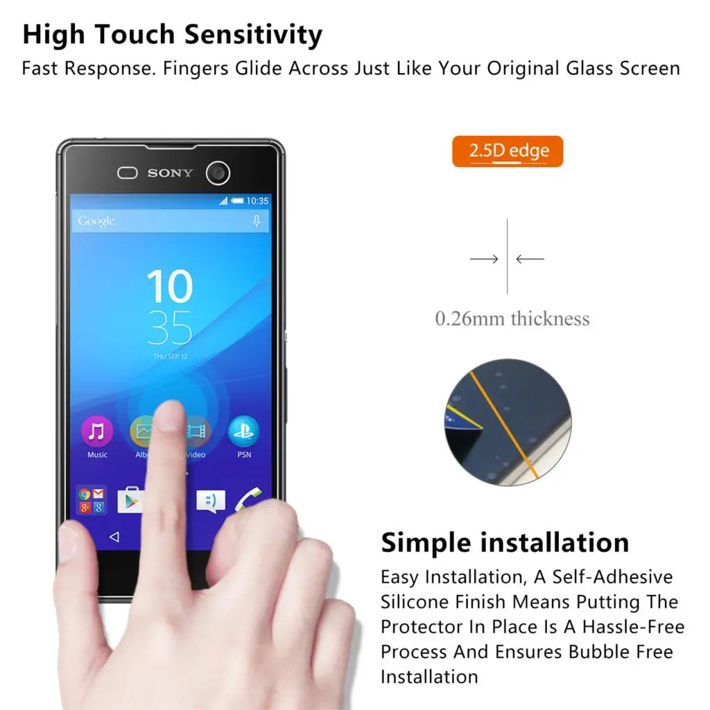 2.5D 0 26 мм 9H Премиум Закаленное стекло для Sony Xperia M5 E5603 защита экрана закаленная