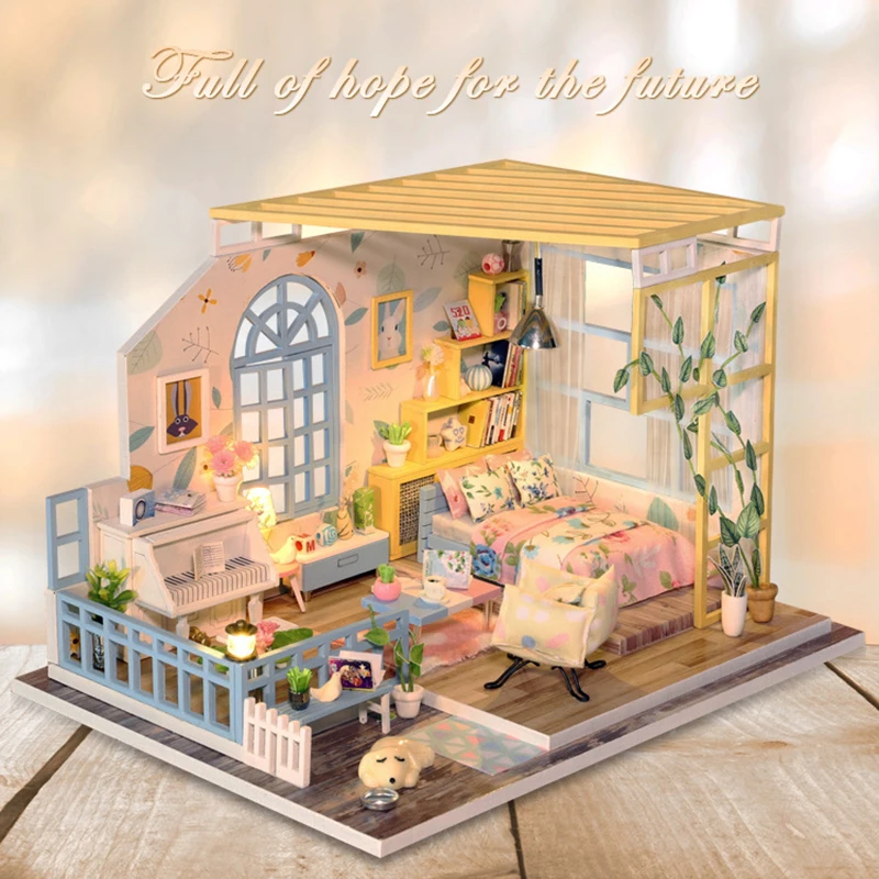 

mylb new S-001 DIY Miniature House Room Box Theatre Doll House Furniture Miniature Dollhouse Toys gifts for Children without box