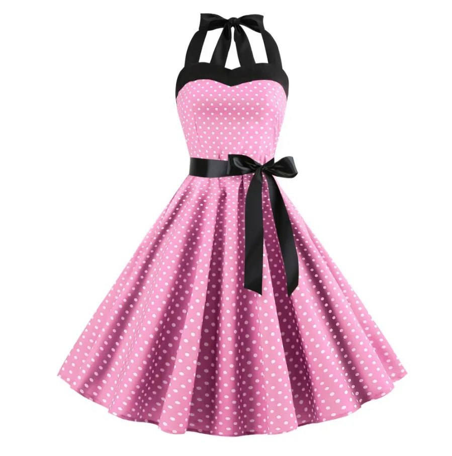 women tube top lace-up dress summer retro halter Big elegant lady casual sundress female plus size | Женская одежда