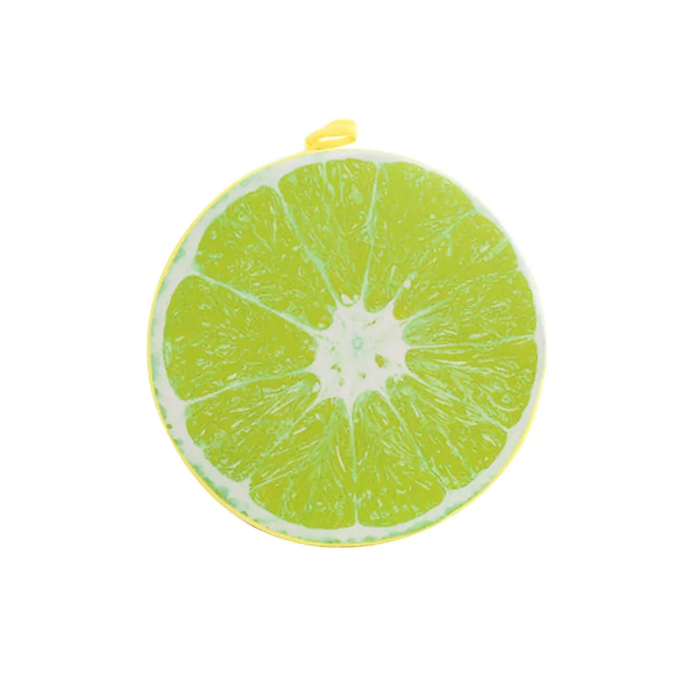 green orange 32,5 см диаметр 3D фрукты круглая подушка имитация плюшевый фруктовый коврик подушка стул диван пол коврик офисное украшение дома L2 - Цвет: green orange