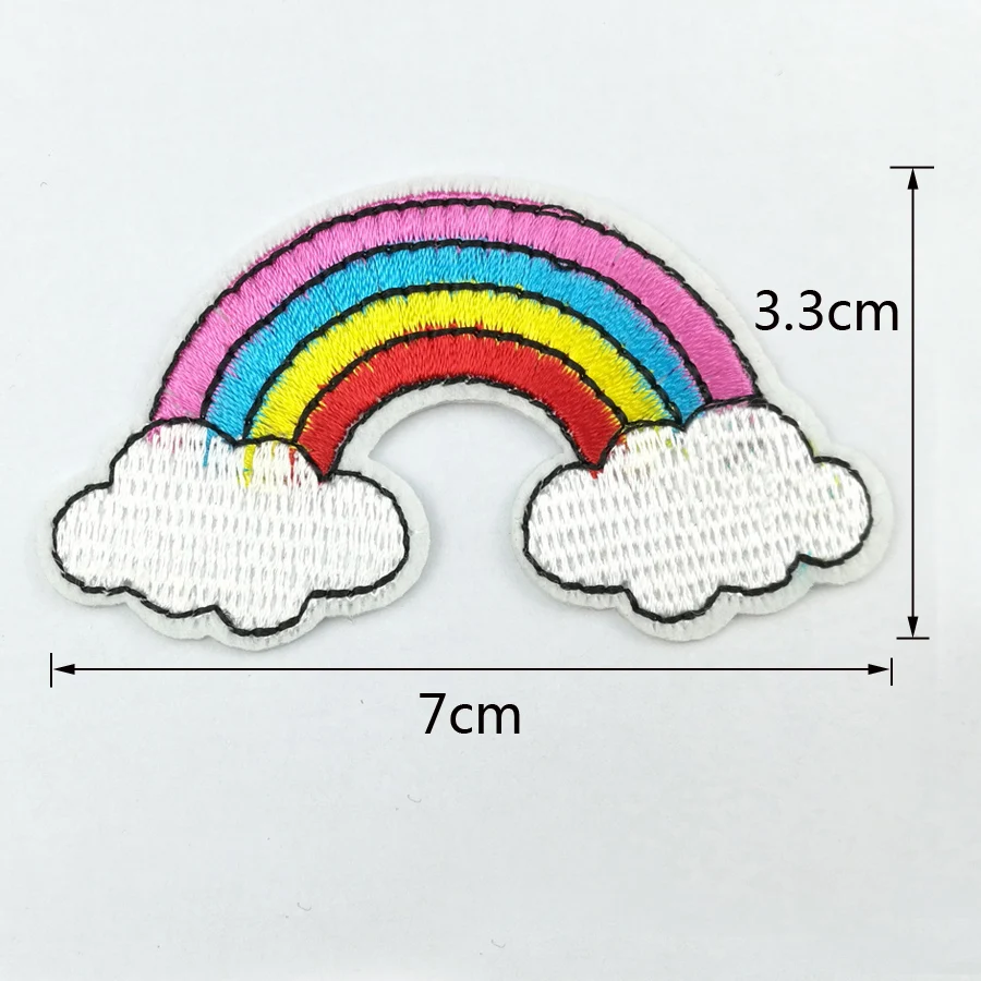 1 шт. Радужная стильная аппликация для одежды, вышивка, нашивка, тканевая наклейка, наклейка для утюга, рукоделие швейный ремонт вышитый BT160