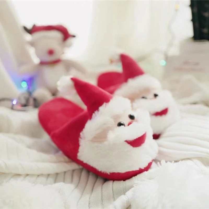 Рождественская женская обувь Санта-Клауса для девочки Тапочки домашняя