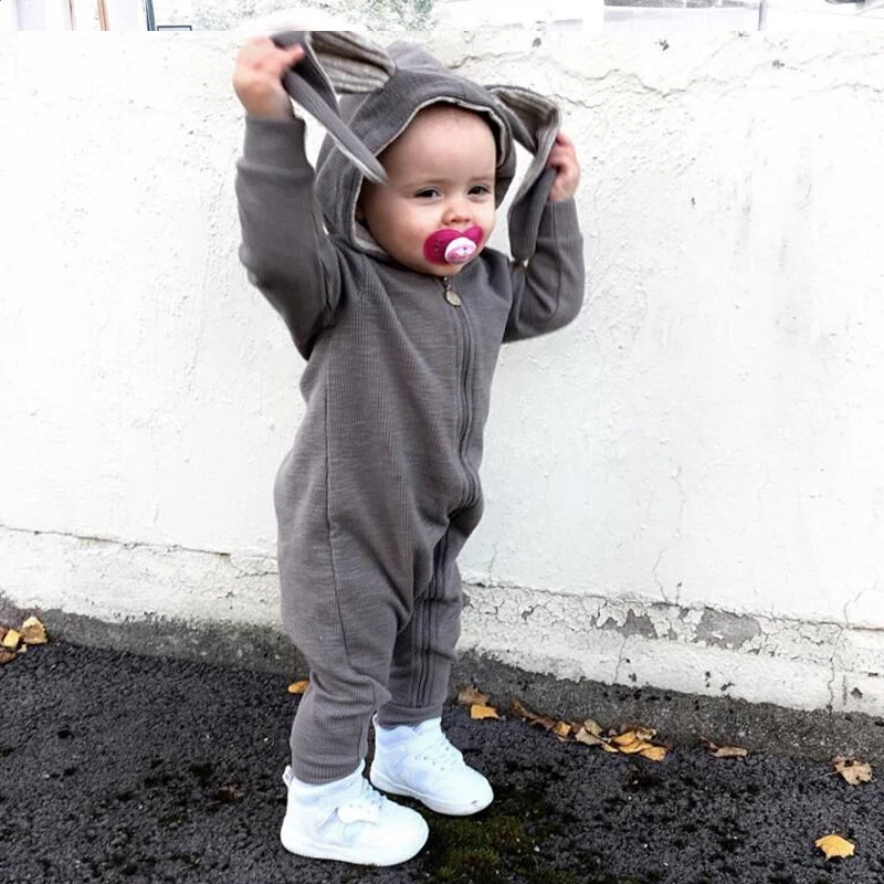 Одежда для новорожденных девочек и мальчиков хлопковый комбинезон с длинными