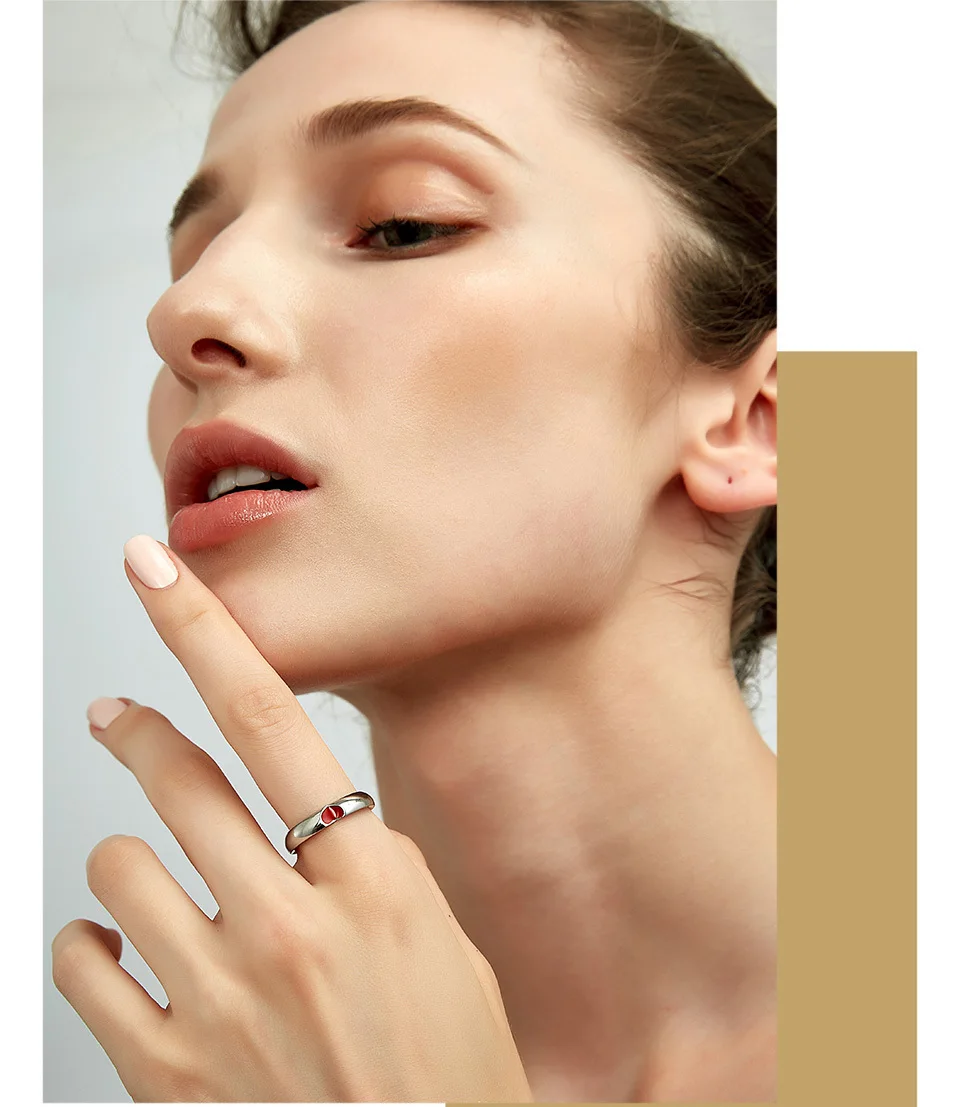 EnFashion кольцо с сердцем красного цвета Любовь палец Пара Кольца для женщин милые свадебные кольца из нержавеющей стали модные ювелирные изделия оптом R1590
