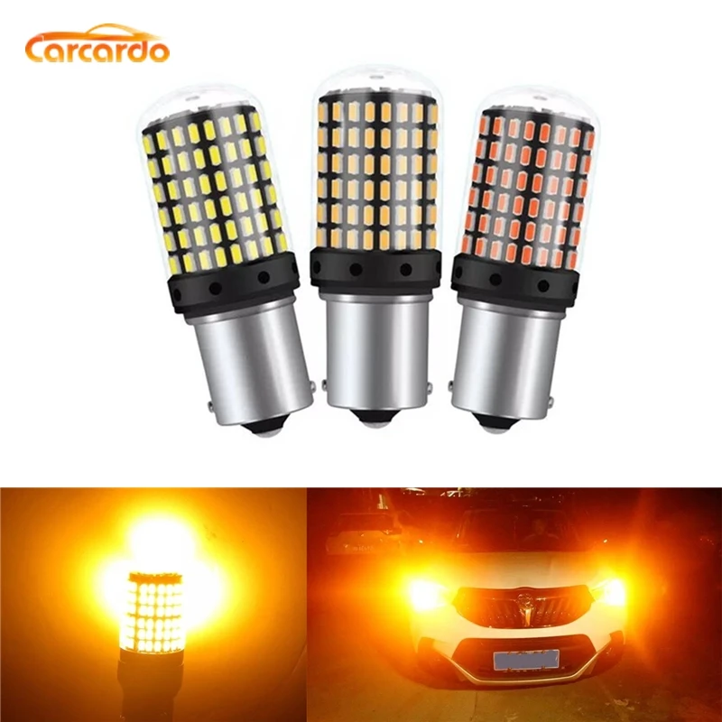 

Carcardo 1156 1157 светодиодный светильник CanBus светодиодный тормозной светильник 144SMD BA15S P21W BAU15S указатель поворота высокий яркий без ошибок