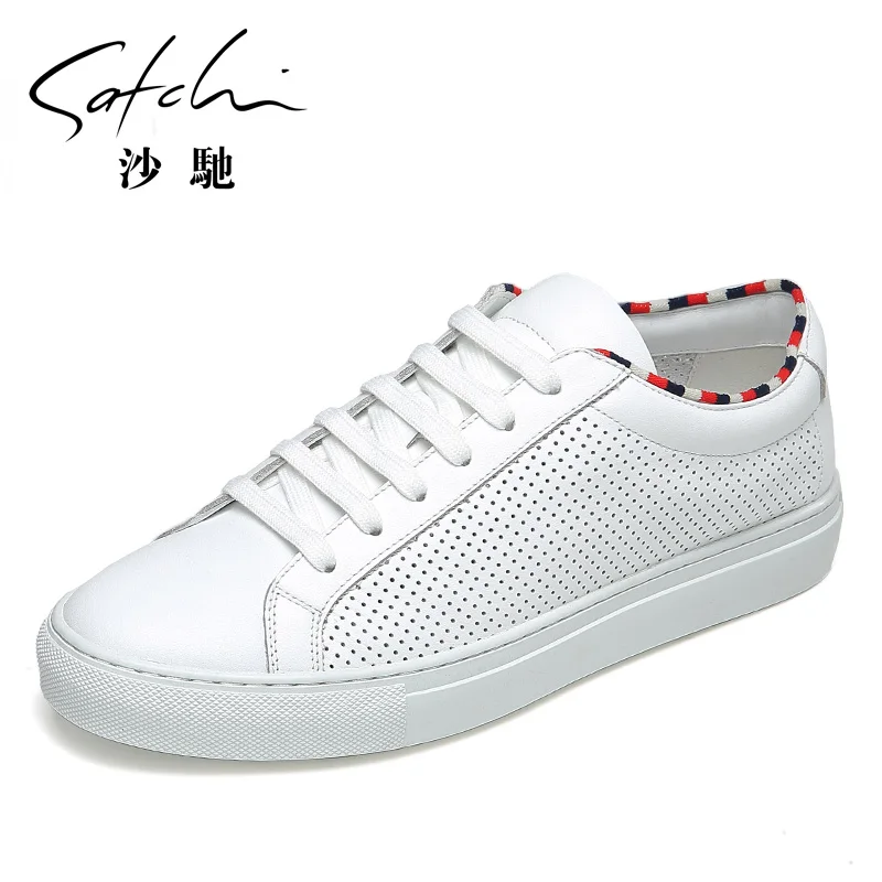 Breathable Full Grain Leather Lace-Up Casual Shoes Men With Rubbery Sole | Обувь