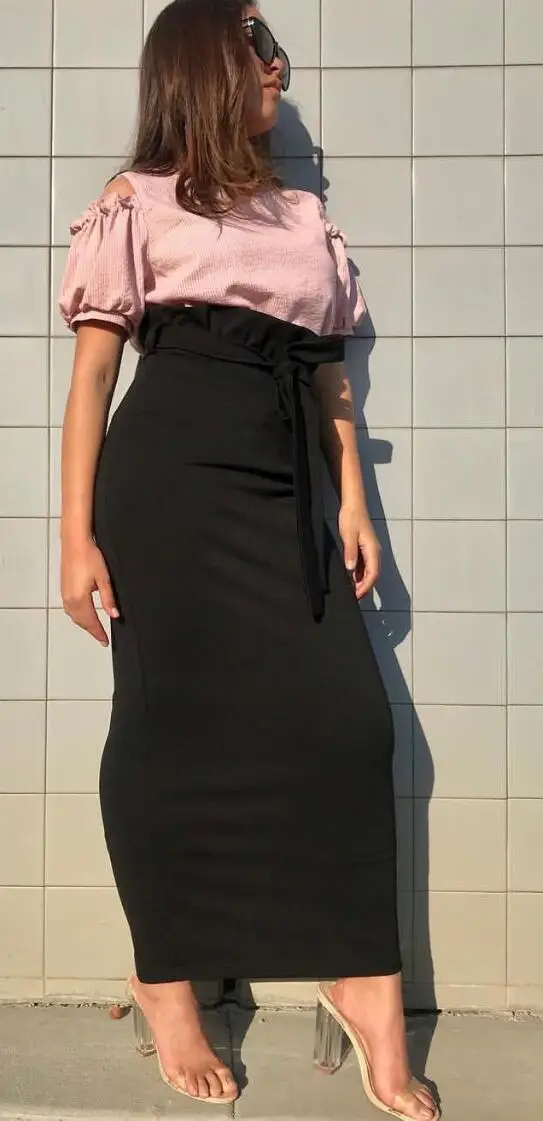 Черный Zing fashion/Женская юбка-комбинезон с поясом, комбинезоны, элегантные комбинезоны для отдыха, мусульманские Брюки, вечерние, до щиколотки, Исламская одежда - Цвет: Черный