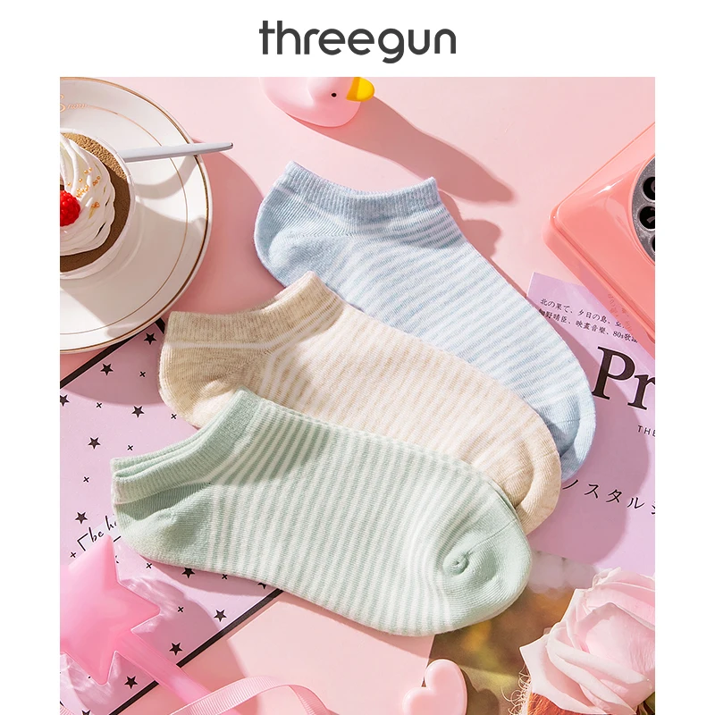 THREEGUN 3 пары детских хлопковых утепленных колготок на Для женщин носки невидимые