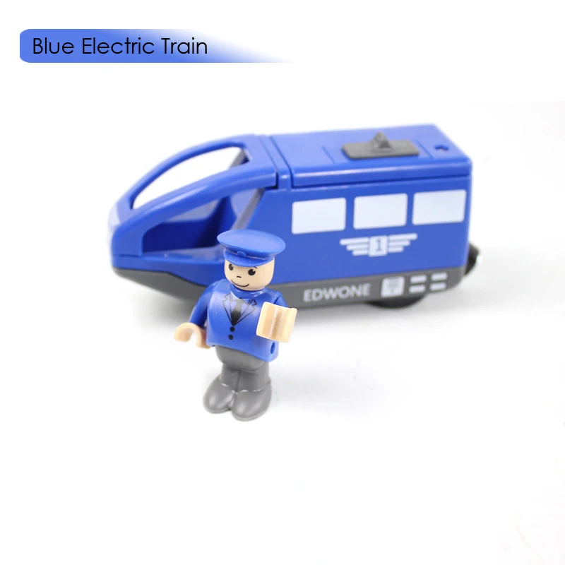 Blue electric train Магнитный Электрический поезд литой слот игрушка электрическая железная дорога деревянная игрушка Brio треки вагоны поезд детский подарок Электрический поезд игрушки - Цвет: Blue electric train