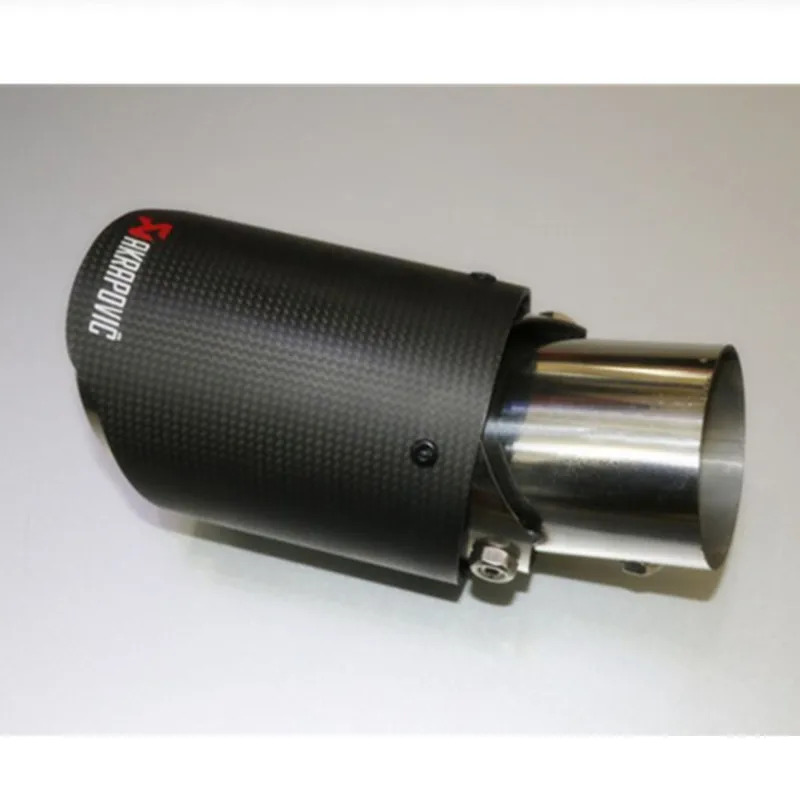 1x регулируемый угол Akrapovic наконечники из углеродного волокна для автомобиля выхлопная труба для Renault Opel автомобиль-Стайлинг универсальные автомобильные аксессуары