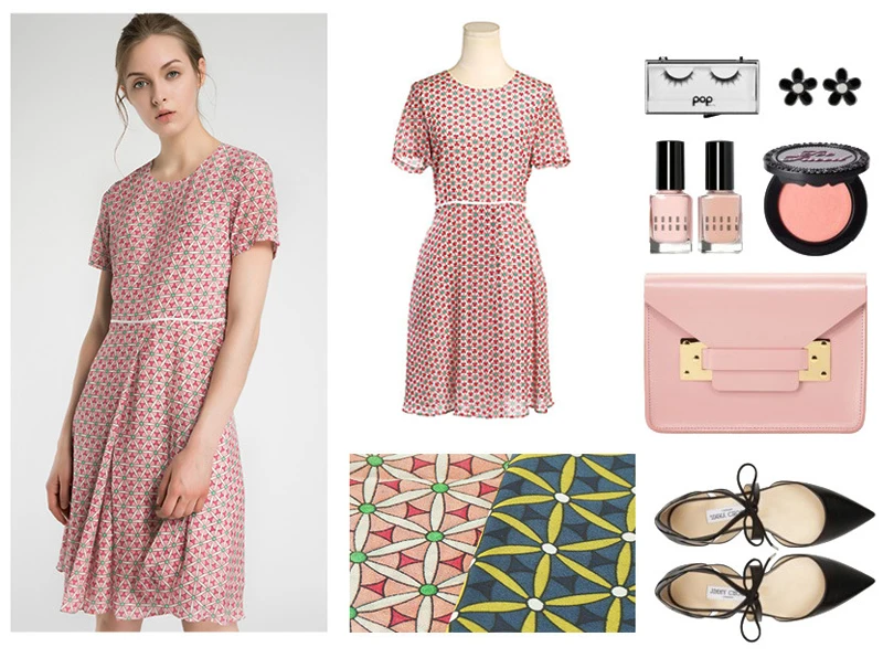 145x100 см импортная милая розовая Геометрическая ткань в горошек для женщин