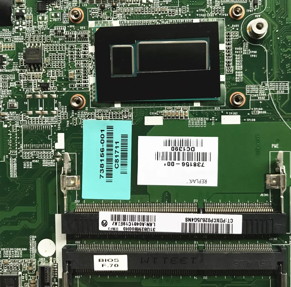 Материнская плата для ноутбука hp 14-N 738156-001 738156-501 с GT740M 2 GB GPU i5-4200U cpu DA0U82MB6D0 MB протестирована Быстрая