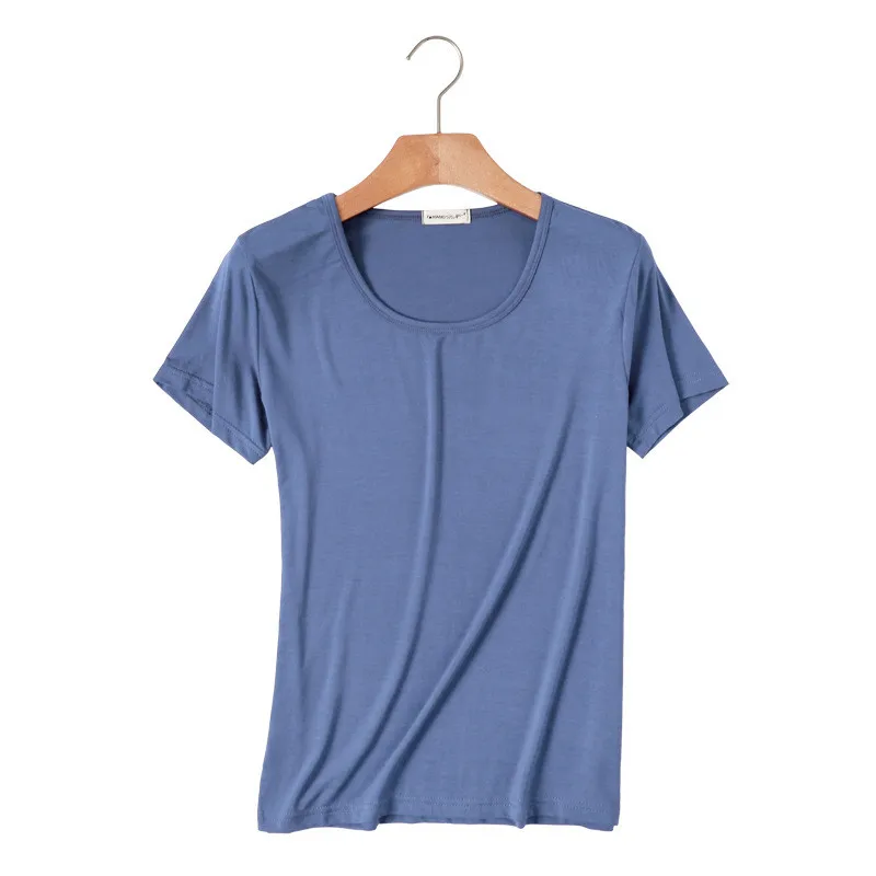2019 Summer New Women's Modal Short-sleeved T-shirt Female O-neck Loose Tshirt Solid Color Tops Plus Size Tee Shirt | Женские