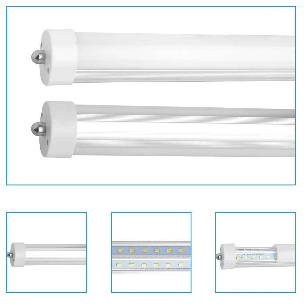 T8 Led Light Tube 8FT 2400 мм/240 см/2 4 м одного пальца FA8 базы V образный 90 W флуоресцентные