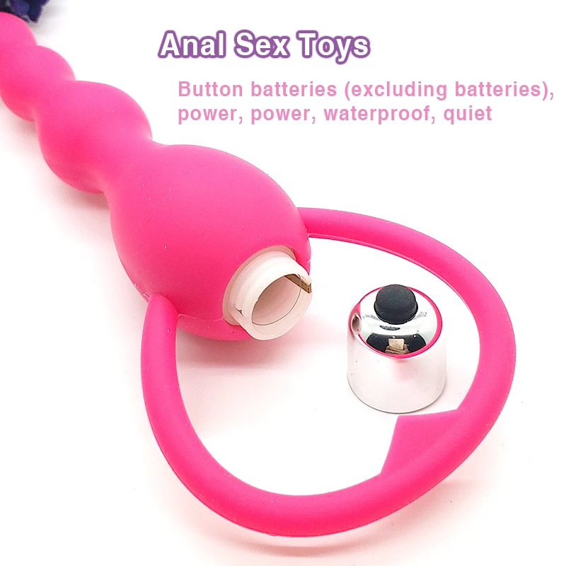 Эротические игрушки Анальный вибратор длинные анальные пробки бисерный