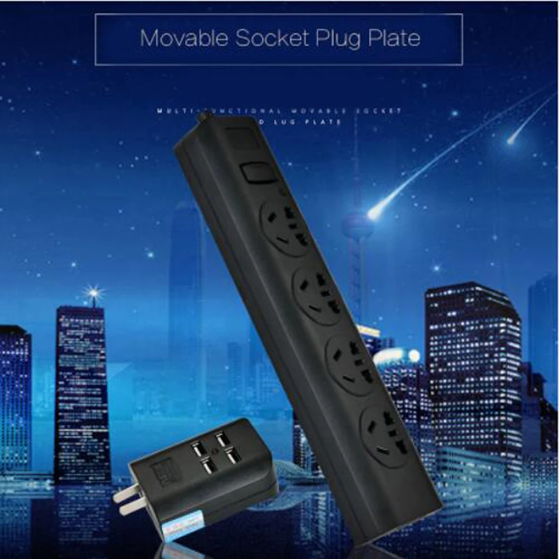 

1.8M Extension Cord Power Strip 4 USB Charging Ports Quick Charge Smart Socket Plug Quality Power Converter Adapter