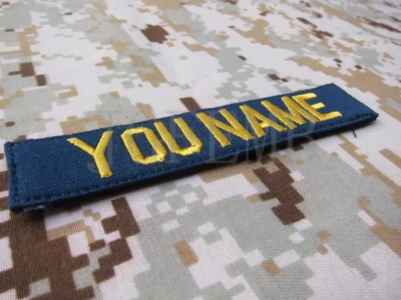 Синие накладки с именами на заказ нагрудные тактические военные вышивкой|patch
