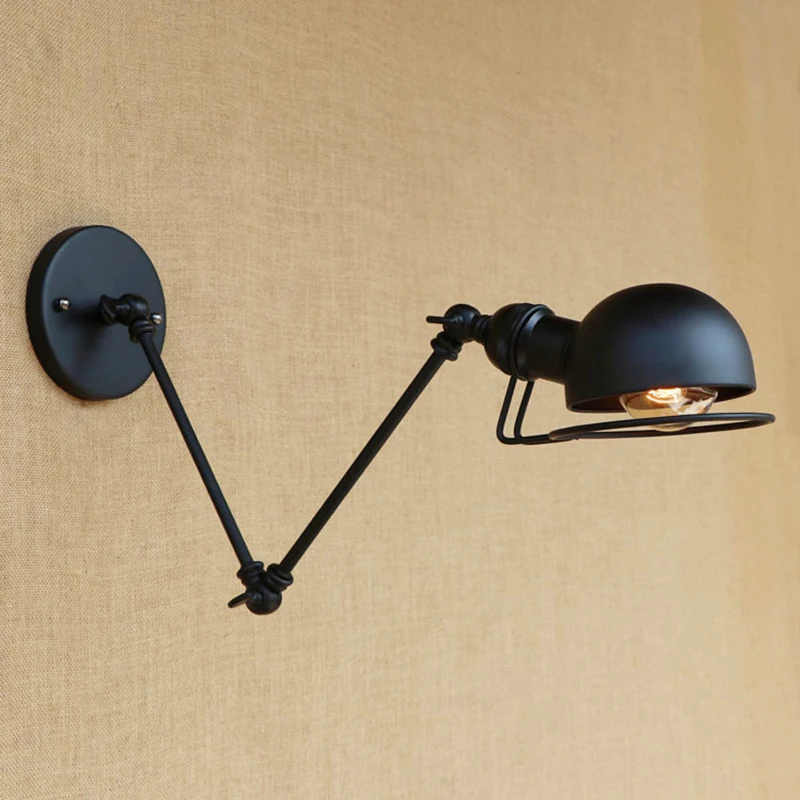 Modern Sconce wall light led lighting fixtures with flexible arm vintage surface mounted lamp bedroom black copper 110/220v | Лампы и