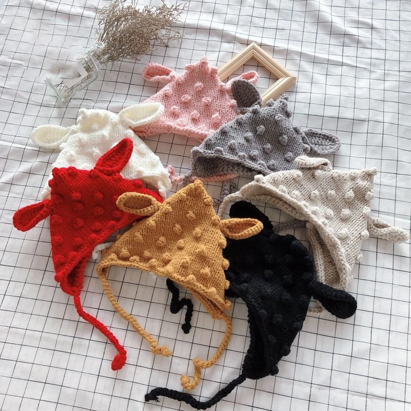 

Christmas Deer Baby Hat for Girls Knitted Beanie Baby Bonnet Infant Pompom Winter Kids Cap Baby Boy Hat Accessories 1 PC