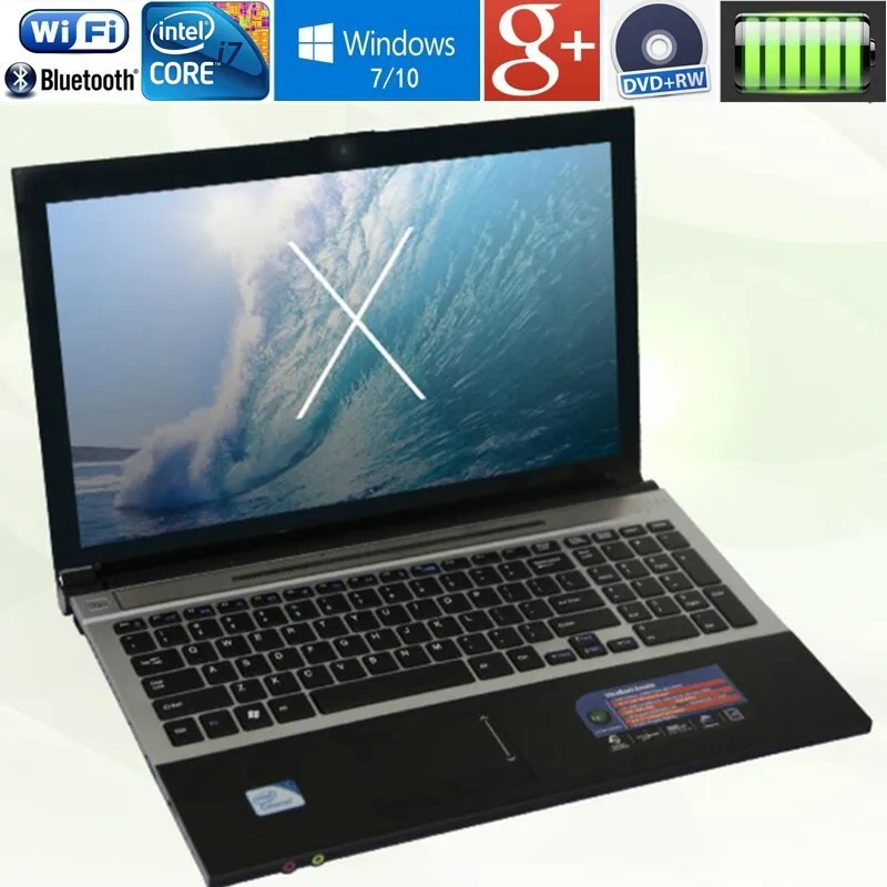 4 ГБ ОЗУ+ 500 Гб HDD 15," ноутбук Intel Core i7 большой ноутбук PC DVD металлический чехол AZERTY итальянская испанская Русская клавиатура