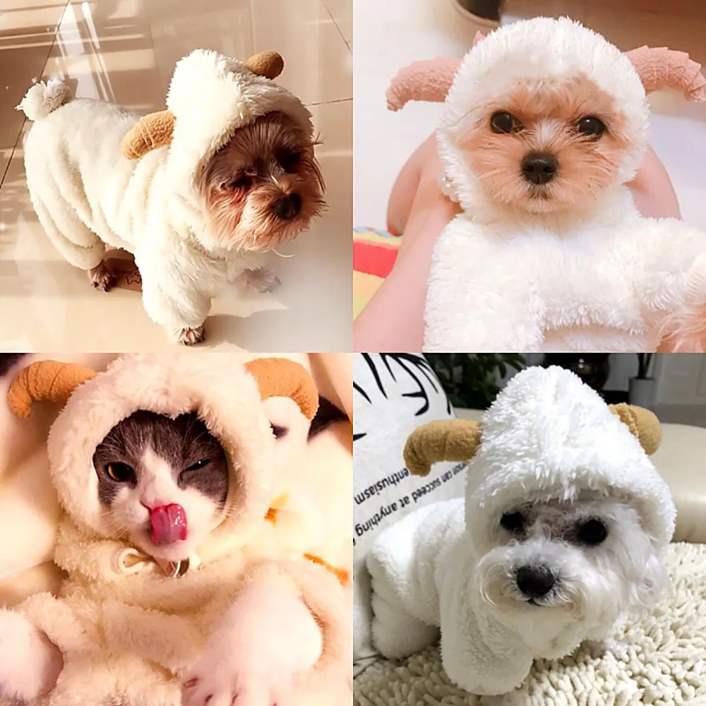 Супер теплая зимняя одежда для собак Рождественский костюм овечки кошек