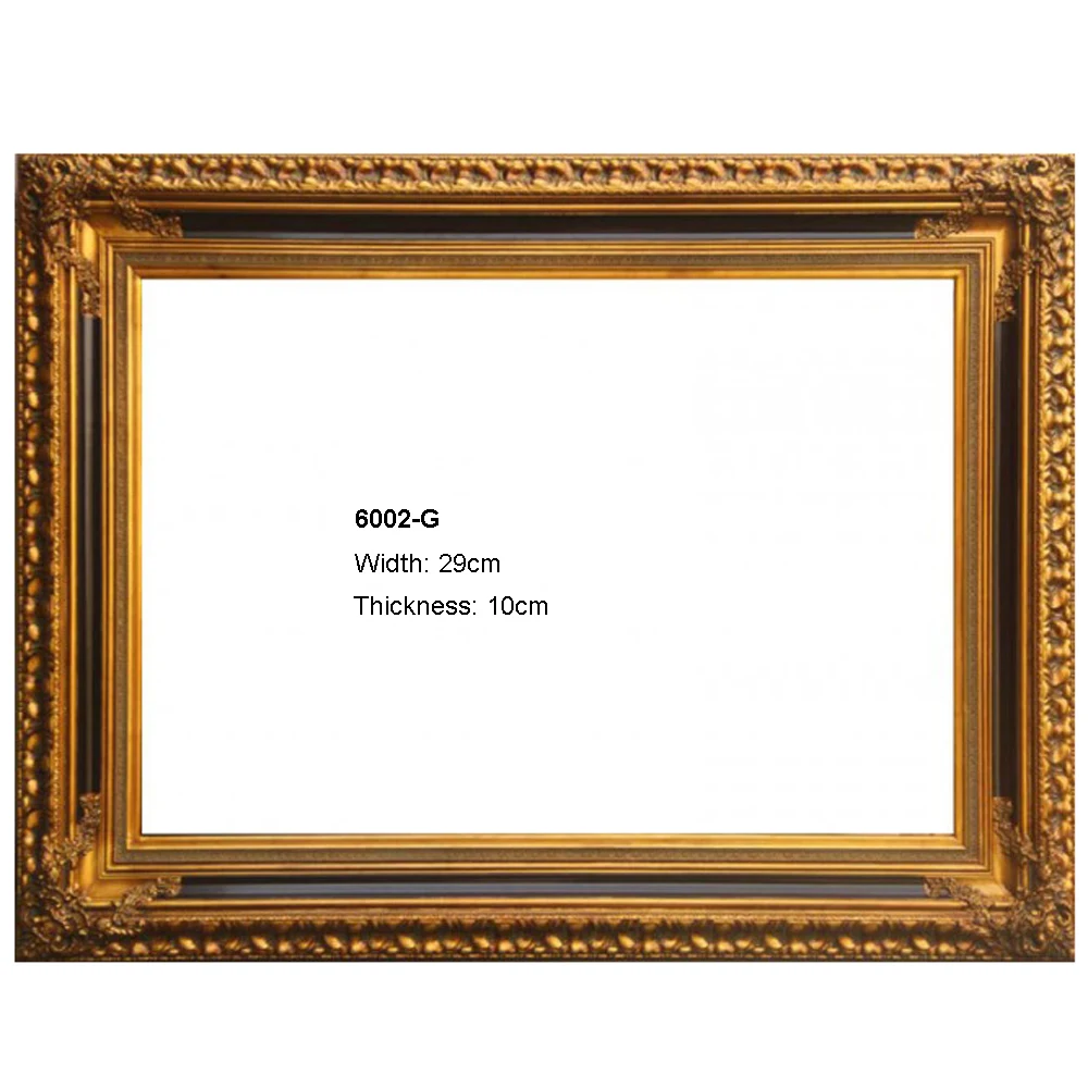 Классическая рамка из дерева для холста картина маслом на стену фото золотые и