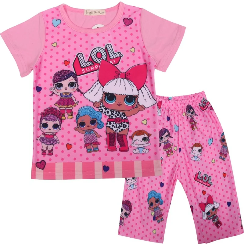 2019 Новые Летние повседневные комплекты для детей милая футболка с рисунком +