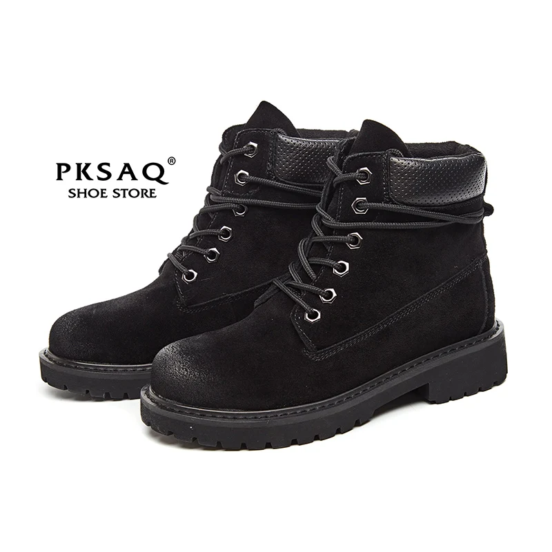 Новое поступление из коровьей замши зимние Для женщин сапоги Водонепроницаемые