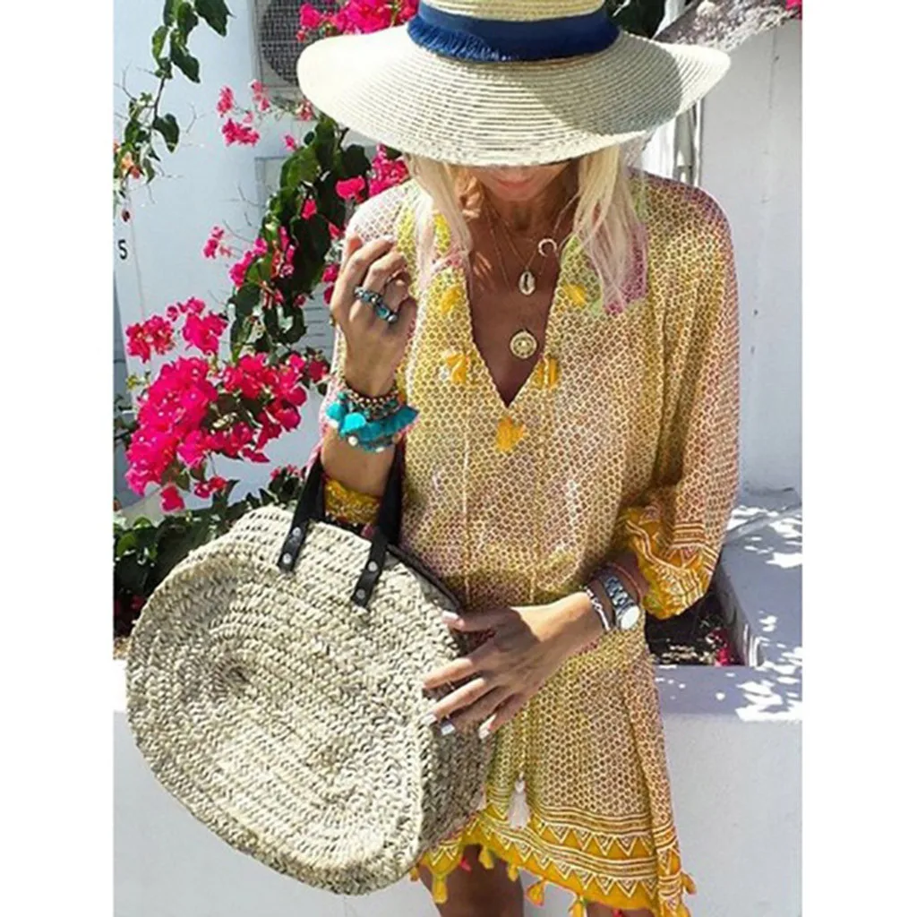 Женское повседневное пляжное платье Salidas de плайа Пляжное Платье с треугольным