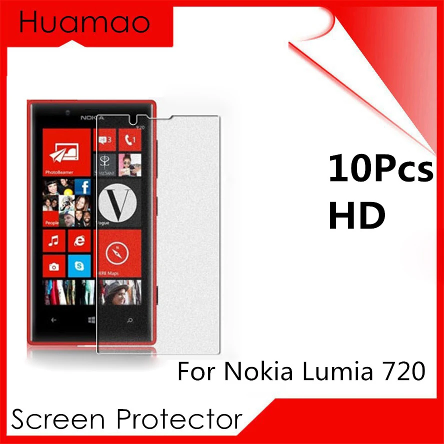 10 Шт./компл. Anti Scratch HD Ясно Глянцевая ЖК-Экран Протектор Для Nokia Lumia 720 T N720 Защитная