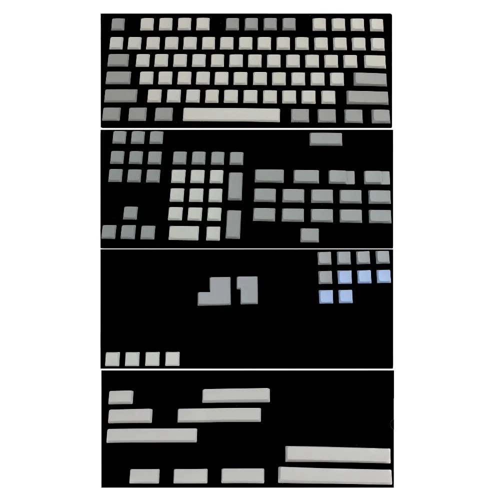 YMDK 147 XDA синий серый смешанный полный набор ключей для MX механическая клавиатура
