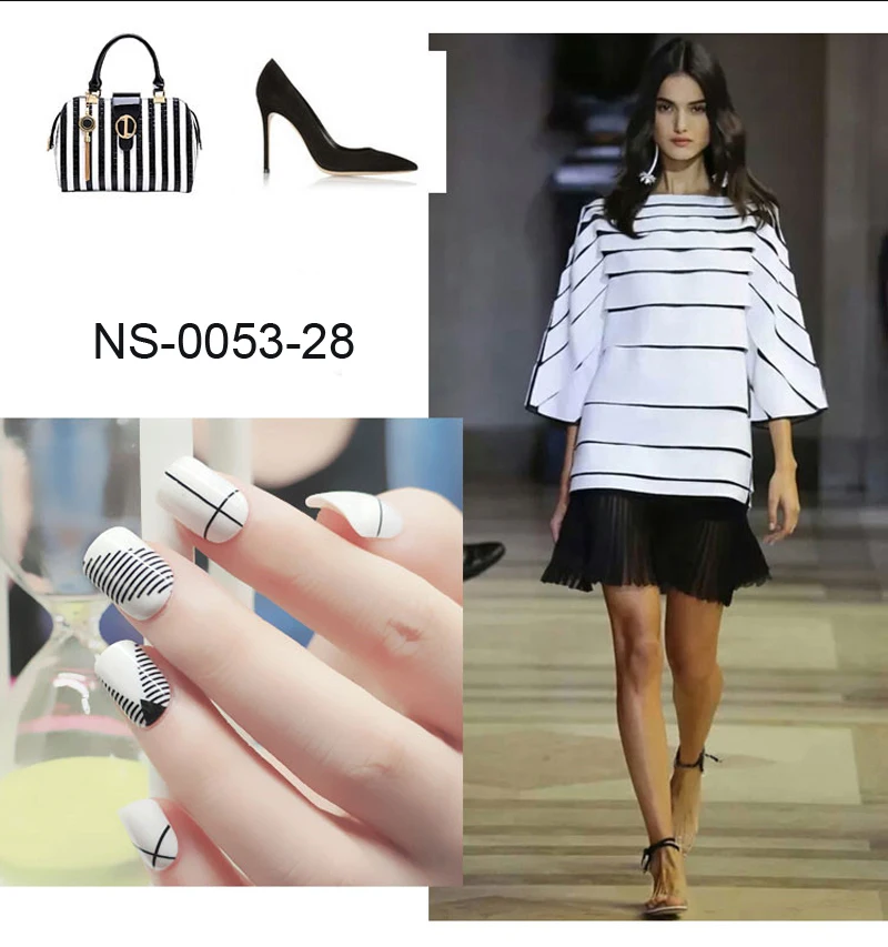 Новый 24 шт./компл. простой дизайн 2017 короткие накладные ногти Nep nagels для украшения