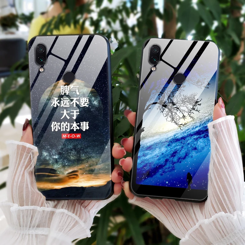 6,26 ''чехол для Xiaomi Redmi 7, силиконовый бампер+ стекло, жесткая задняя крышка из поликарбоната для Xiomi Redmi 7, чехол для телефона s Hoesje Funda Redmi7