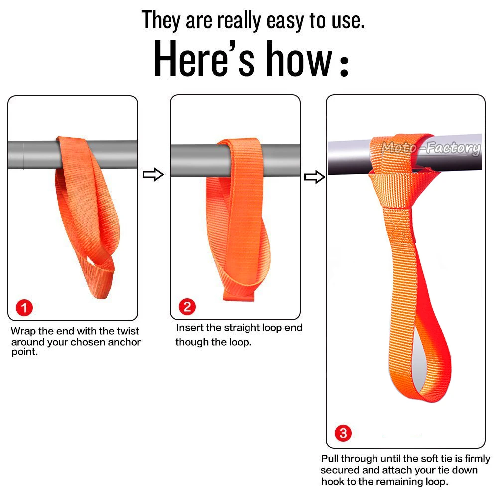 4 шт. мягкие петли для мотоцикла с завязками буксировочные веревки