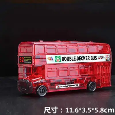 Kidpower Счастливый час головоломки хрустальные головоломки 3D животное лебедь яблоко звезда головоломка игра для мозга развивающие игрушки подарок - Цвет: Red Bus