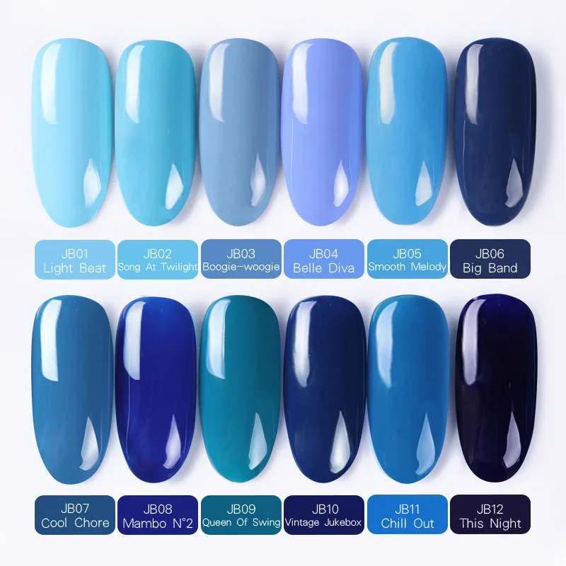 Blue 12 Pcs BORN PRETTY 12 шт. набор гелей для ногтей телесный серый замачиваемый УФ Гель-лак для ногтей Набор лаков для ногтей УФ светодиодный Гель-лак украшения для маникюра - Цвет: Blue 12 Pcs