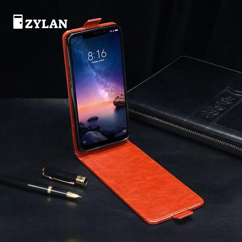 Кожаный чехол с откидной крышкой и для Xiaomi Redmi Note 6 Note6 Pro черный коричневый