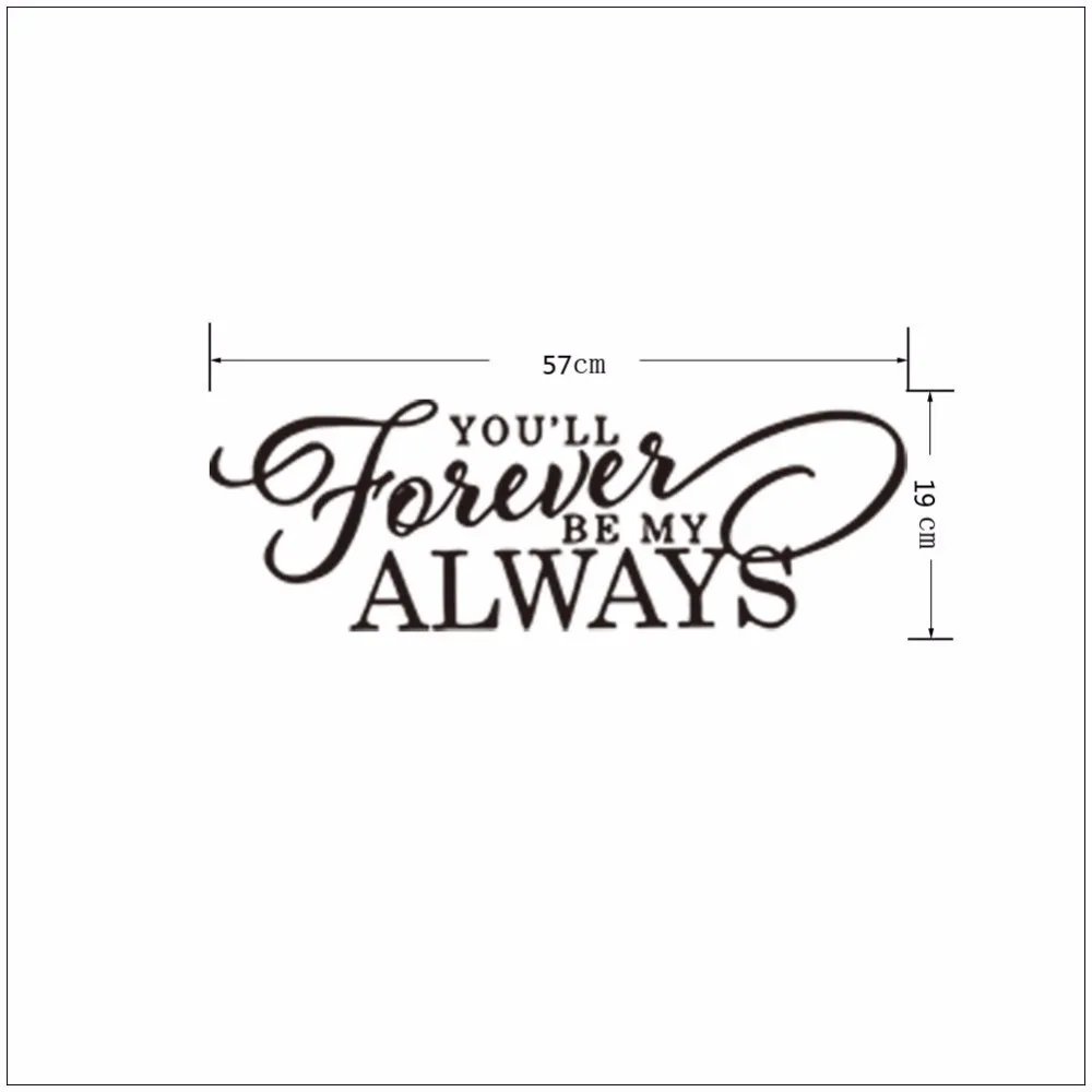 QP-68 Forever English Home Decor Wall Sticker Decal Bedroom Vinyl Art Mural Forever Proverbs Wall Stickers