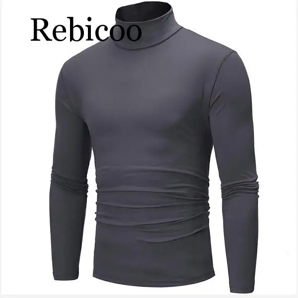 

2019 New Autumn Winter Men&#39S Sweater Men&#39S Turtleneck Solid Color Casual Sweater Men&#39s Slim Fit Brand Knitted Pullovers