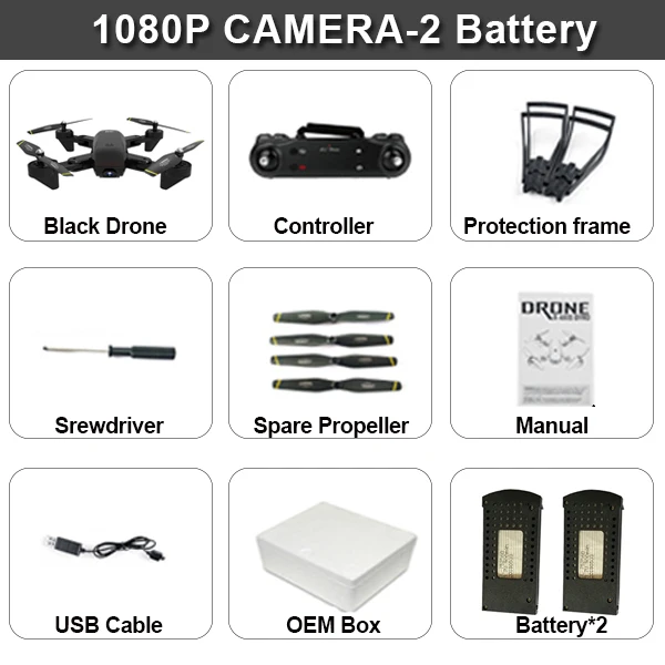 Black-1080P-2BAT SG700D Радиоуправляемый Дрон с камерой 4K Wifi FPV Квадрокоптер 22 минуты управление временем полета складной Дрон Vs SG900 XS816 SG106 - Цвет: Black-1080P-2BAT
